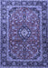 Machine Washable Medallion Blue Traditional Rug, wshtr4326blu