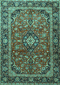 Medallion Turquoise Traditional Rug, tr4326turq