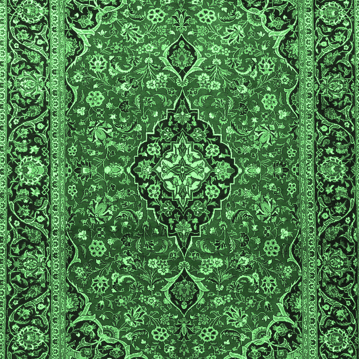 Medallion Emerald Green Traditional Rug, tr4326emgrn