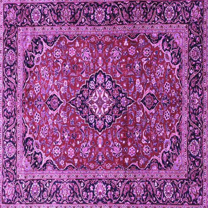 Square Machine Washable Medallion Purple Traditional Area Rugs, wshtr4326pur