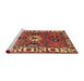 Sideview of Machine Washable Traditional Tomato Red Rug, wshtr4327