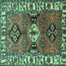 Square Machine Washable Persian Turquoise Traditional Area Rugs, wshtr4327turq