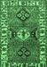 Machine Washable Persian Emerald Green Traditional Area Rugs, wshtr4327emgrn