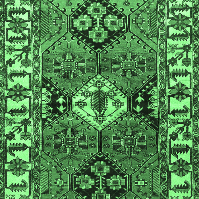 Machine Washable Persian Emerald Green Traditional Area Rugs, wshtr4327emgrn