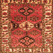 Round Machine Washable Persian Orange Traditional Area Rugs, wshtr4327org