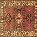 Square Persian Brown Traditional Rug, tr4327brn