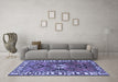 Machine Washable Persian Blue Traditional Rug in a Living Room, wshtr4327blu