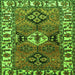 Round Machine Washable Persian Green Traditional Area Rugs, wshtr4327grn