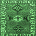 Square Machine Washable Persian Emerald Green Traditional Area Rugs, wshtr4327emgrn