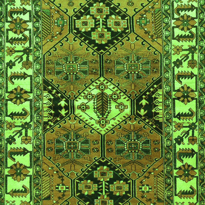 Serging Thickness of Machine Washable Persian Green Traditional Area Rugs, wshtr4327grn