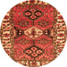 Square Persian Orange Traditional Rug, tr4327org