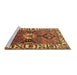 Sideview of Machine Washable Persian Brown Traditional Rug, wshtr4327brn