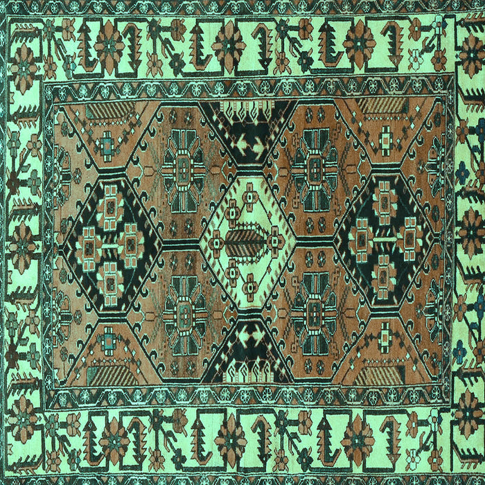 Square Persian Turquoise Traditional Rug, tr4327turq