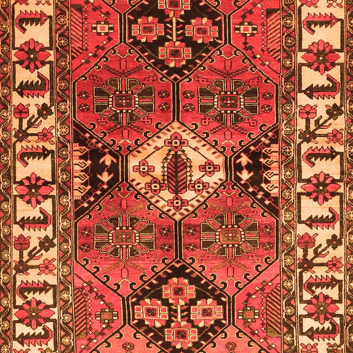 Serging Thickness of Machine Washable Persian Orange Traditional Area Rugs, wshtr4327org