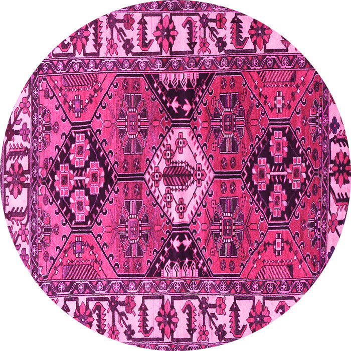 Round Persian Pink Traditional Rug, tr4327pnk