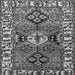 Round Machine Washable Persian Gray Traditional Rug, wshtr4327gry