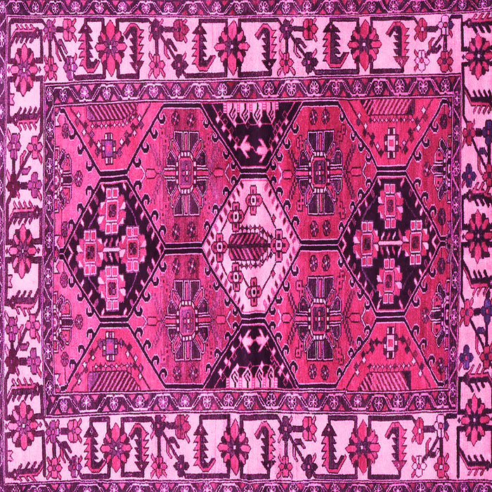 Square Machine Washable Persian Pink Traditional Rug, wshtr4327pnk