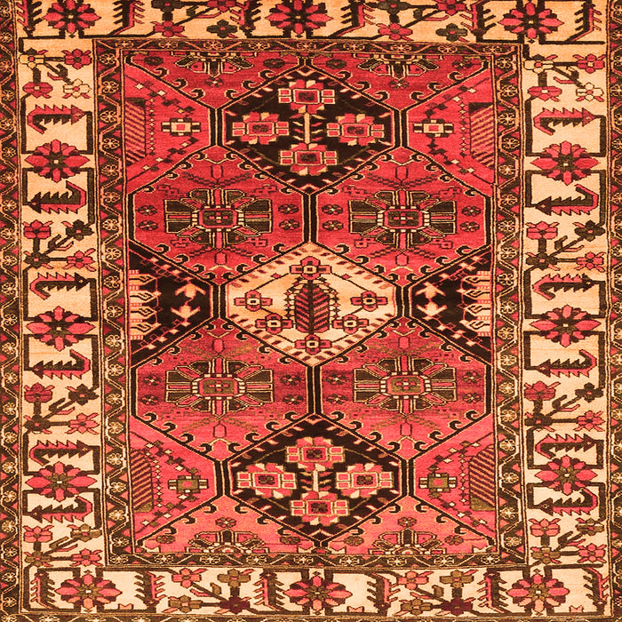 Serging Thickness of Persian Orange Traditional Rug, tr4327org