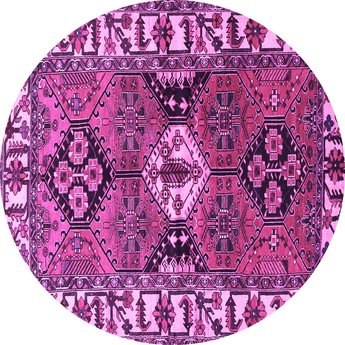 Round Persian Purple Traditional Rug, tr4327pur