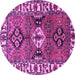 Round Persian Purple Traditional Rug, tr4327pur