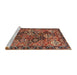 Sideview of Machine Washable Traditional Saffron Red Rug, wshtr4328