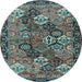 Round Persian Light Blue Traditional Rug, tr4328lblu