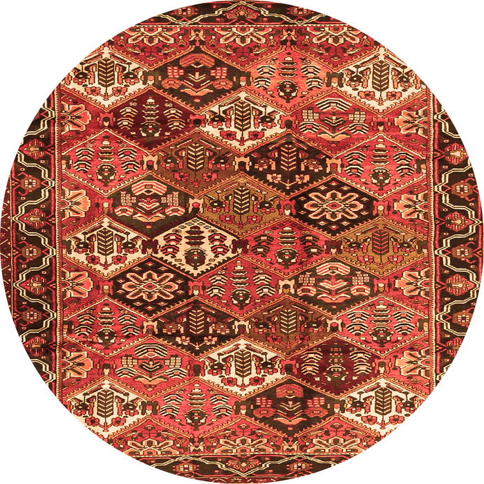 Machine Washable Persian Orange Traditional Area Rugs, wshtr4328org