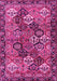 Machine Washable Persian Pink Traditional Rug, wshtr4328pnk