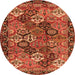 Square Persian Orange Traditional Rug, tr4328org