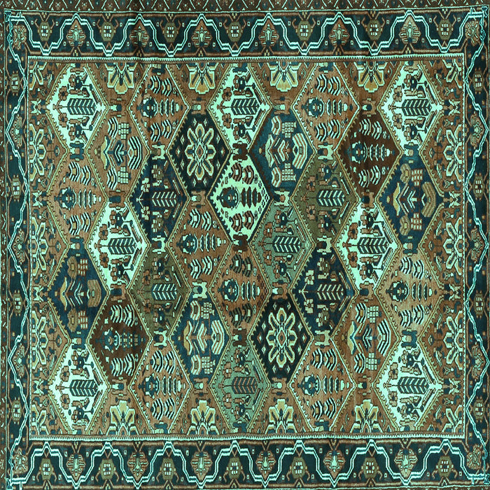 Square Persian Turquoise Traditional Rug, tr4328turq