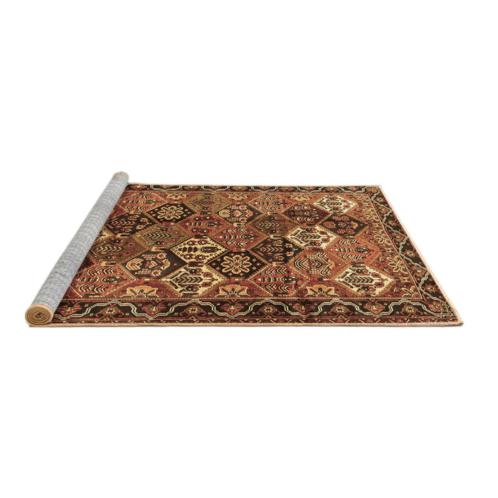 Sideview of Machine Washable Persian Brown Traditional Rug, wshtr4328brn