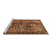 Sideview of Machine Washable Persian Brown Traditional Rug, wshtr4328brn