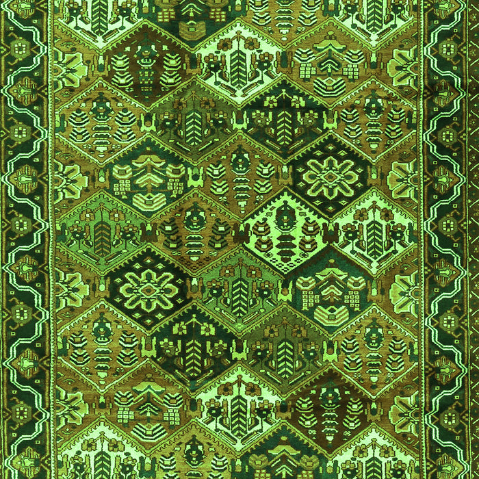 Serging Thickness of Machine Washable Persian Green Traditional Area Rugs, wshtr4328grn