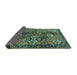 Sideview of Persian Turquoise Traditional Rug, tr4328turq