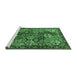 Sideview of Machine Washable Persian Emerald Green Traditional Area Rugs, wshtr4328emgrn