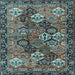 Square Persian Light Blue Traditional Rug, tr4328lblu