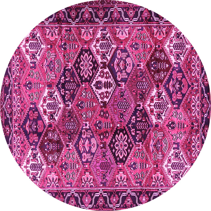 Round Persian Pink Traditional Rug, tr4328pnk
