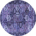 Round Persian Blue Traditional Rug, tr4328blu