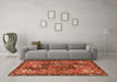 Machine Washable Persian Orange Traditional Area Rugs in a Living Room, wshtr4328org