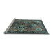 Sideview of Machine Washable Persian Light Blue Traditional Rug, wshtr4328lblu