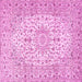 Square Medallion Pink Traditional Rug, tr4329pnk