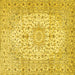 Square Medallion Yellow Traditional Rug, tr4329yw