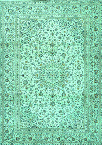 Medallion Turquoise Traditional Rug, tr4329turq