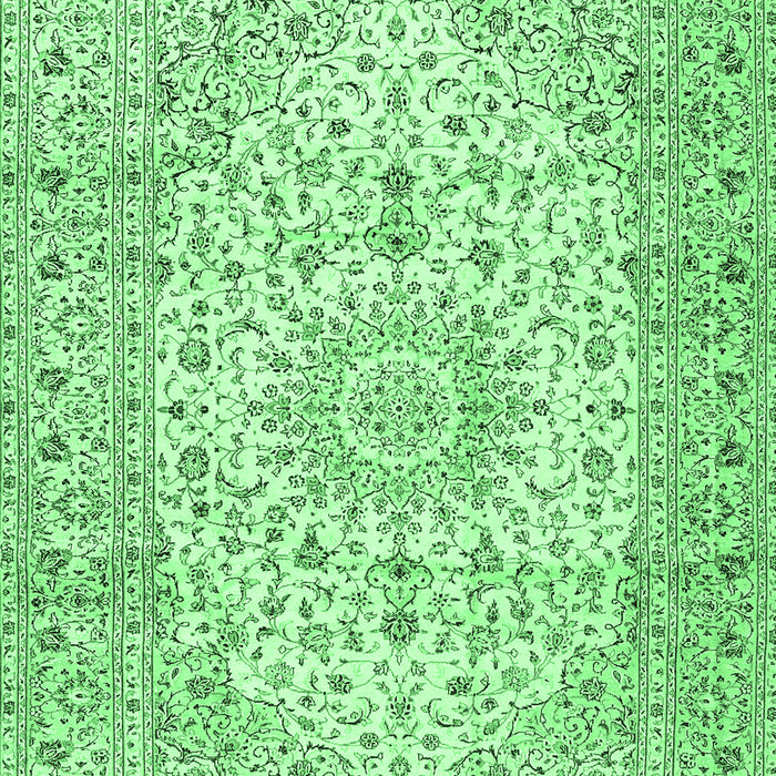 Medallion Emerald Green Traditional Rug, tr4329emgrn