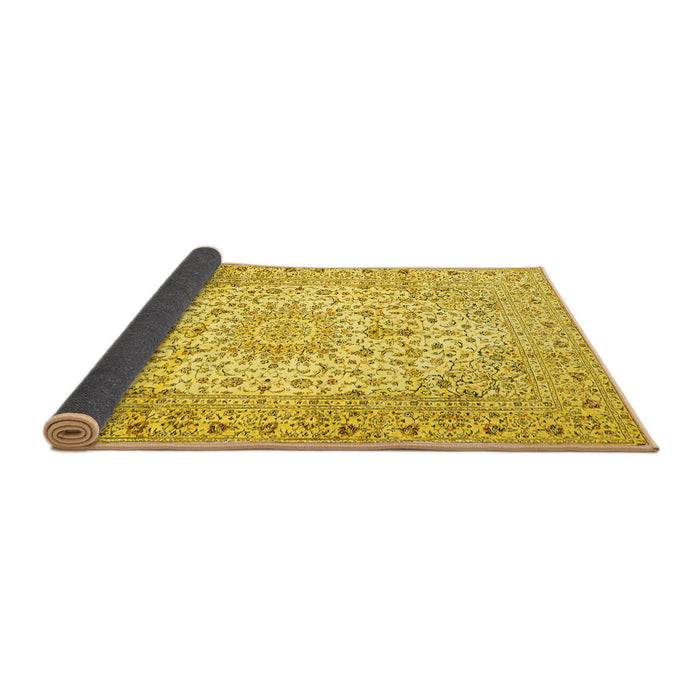 Sideview of Medallion Yellow Traditional Rug, tr4329yw