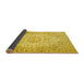 Sideview of Medallion Yellow Traditional Rug, tr4329yw