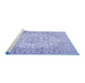 Sideview of Machine Washable Medallion Blue Traditional Rug, wshtr4329blu