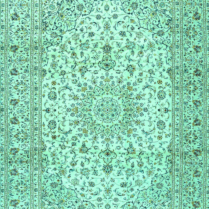 Machine Washable Medallion Turquoise Traditional Area Rugs, wshtr4329turq