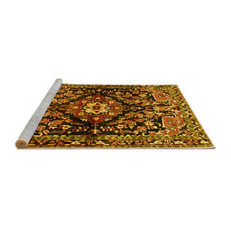 Sideview of Machine Washable Persian Yellow Traditional Rug, wshtr432yw