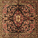 Square Machine Washable Persian Brown Traditional Rug, wshtr432brn